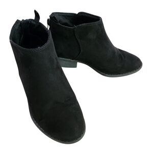 Old Navy Faux Suede Black Zipper Ankle Booties Black Jack Size 13